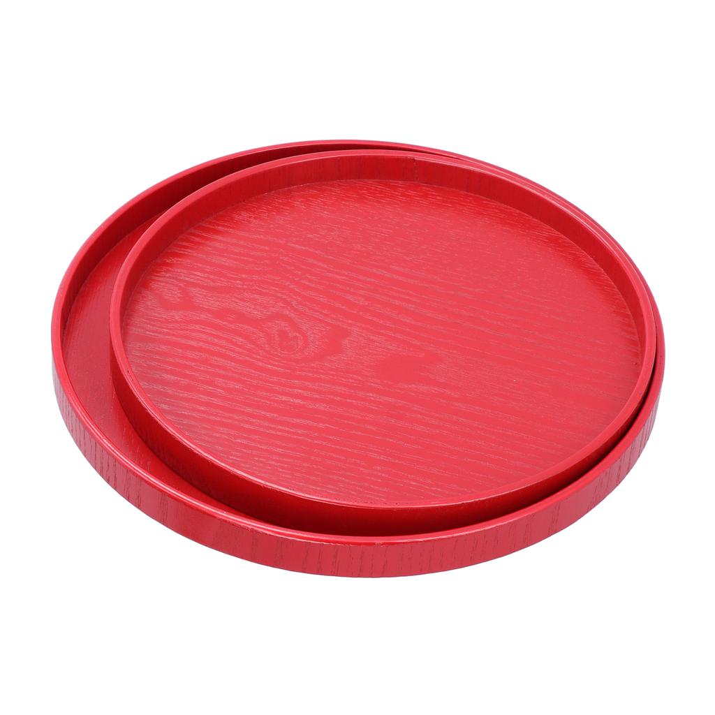 Zestaw 2 szt. Czerwona Okrągła Taca Filiżanka do Herbaty Talerz na Owoce Deser Taca do Serwowania dla Hotelu Restauracji Domu