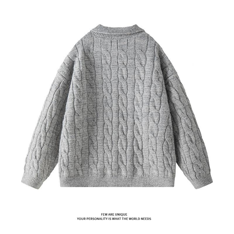 Men's Versatile Trendy 2025 Half-Zip Loose Knit Pullover Sweater