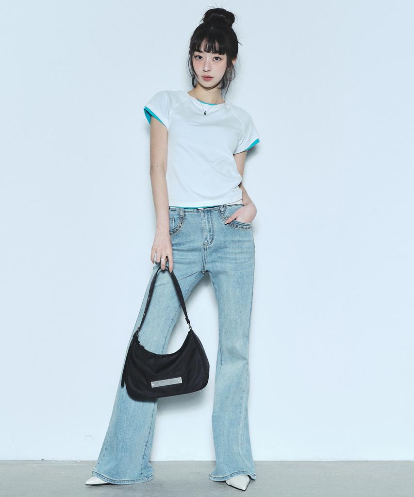 Nick&Nicole Crystal Nylon Around Mini Bag_Black