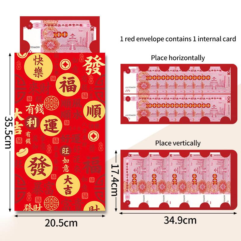 Big 2026 Red Envelopes Paper Lucky Money Gifts Chinese New Year 2026 Horse Year Red Pockets Money Pouch Hongbao Gifts