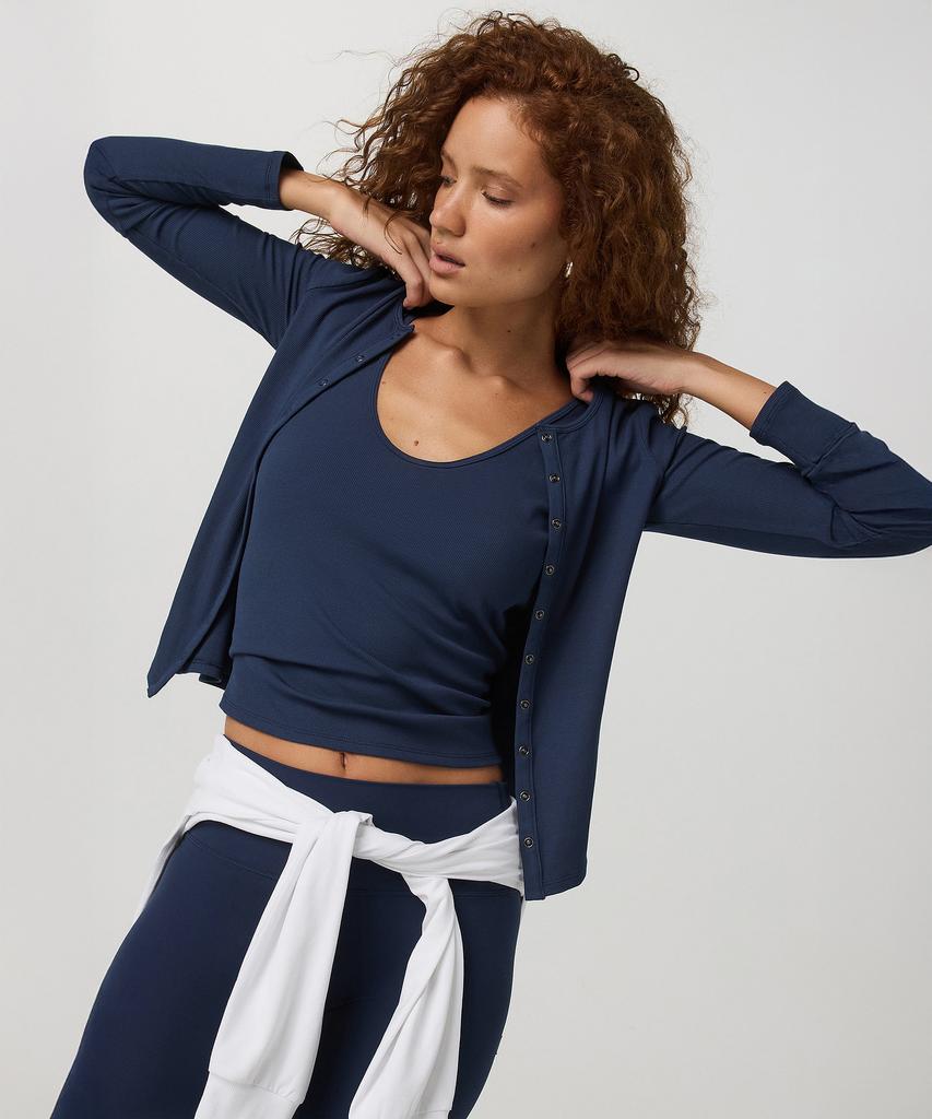 VUORI [Female] Long Sleeve Pose Twin Cardigan_Blue Vr26121039