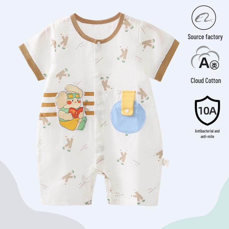 Popular Unisex Baby Summer Cotton Romper - Short Sleeve Bodysuit for Newborns
