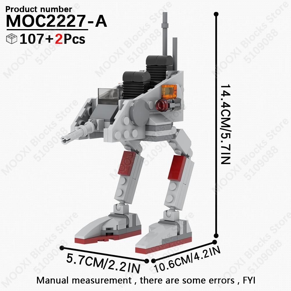 MOOXI Star Wars Mech Veicolo Cannone Carro Armato Armi Nave da Trasporto Soldati Modello Mattoncini Fai da Te Blocchi da Costruzione Assemblati Giocattolo per Bambini