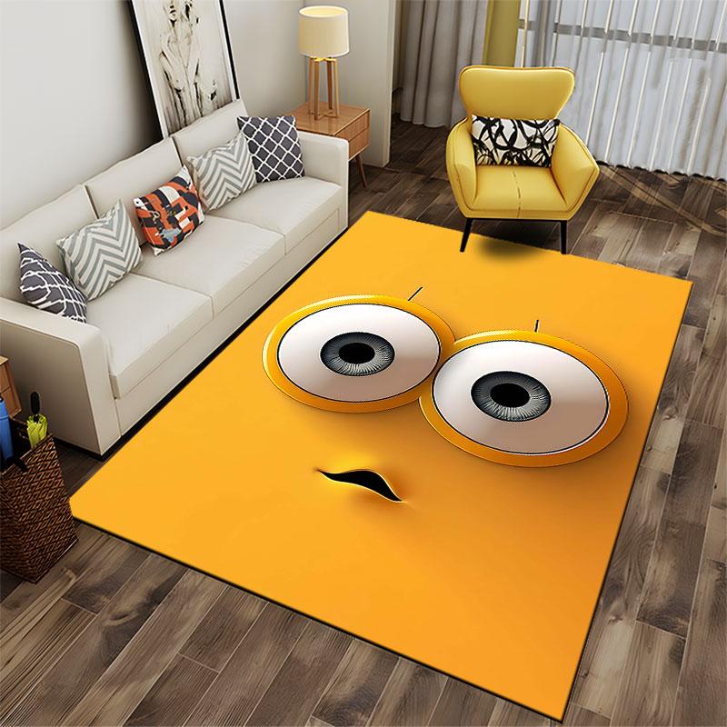 Yellow Cartoon Eyes Pattern Suitable As a Non-slip Mat for the Living Room or Bedroom Sofa