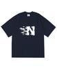 NTET N Flame Logo Oversized Short Sleeve T-Shirt Navy