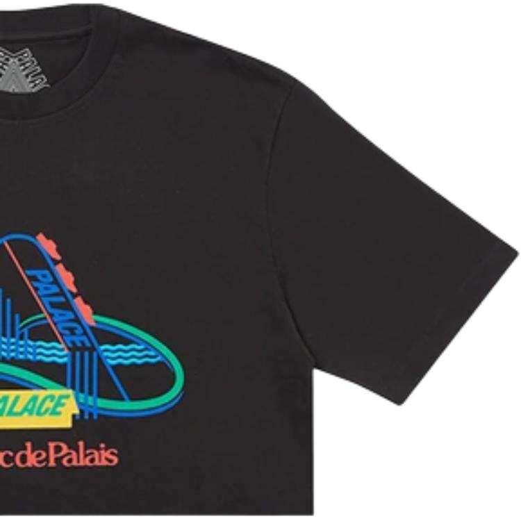 Palace Maglietta a Maniche Corte con Stampa French Ones Unisex Top Nera PAL-SS20-101