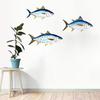 3 Pezzi Pesce Tonno in Legno Arte da Parete Pesce Oceanico Appeso a Parete Decorazione Tema Nautico Costiero Scultura da Parete per Casa Casa sul Lago Stanza Decorazione