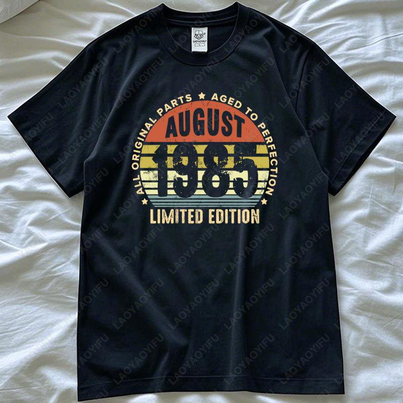Geboren in 1985 Juni Mei T-shirt Casual Gemaakt Maart in Oktober November Elke Maand van 1975 T-shirts Verjaardagscadeau Heren Dames O-hals