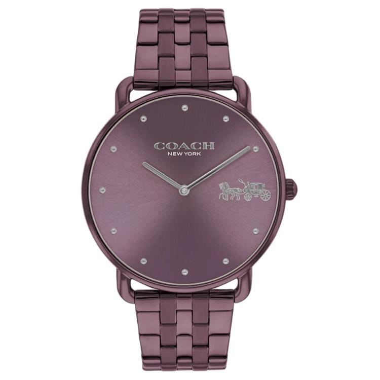 Coach Quartz Watch Stainless Steel Band 41Mm Purple Dial 30M Water Resistant Women watches 14504298 Purple Watch Dial