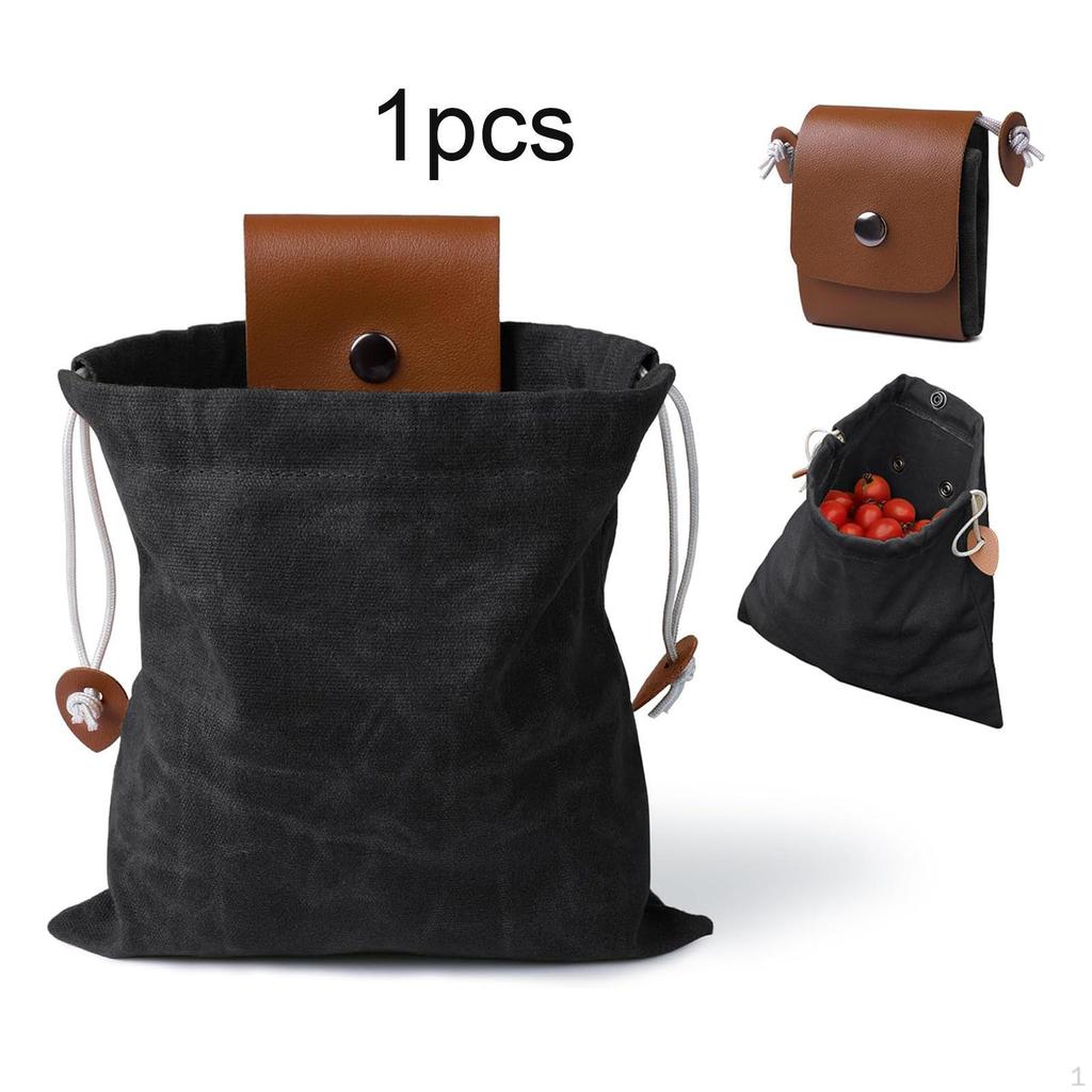 Canvas Drawstring Bag for Fruit Picking, Versatile, Attaches to A Belt, Ideal Picking