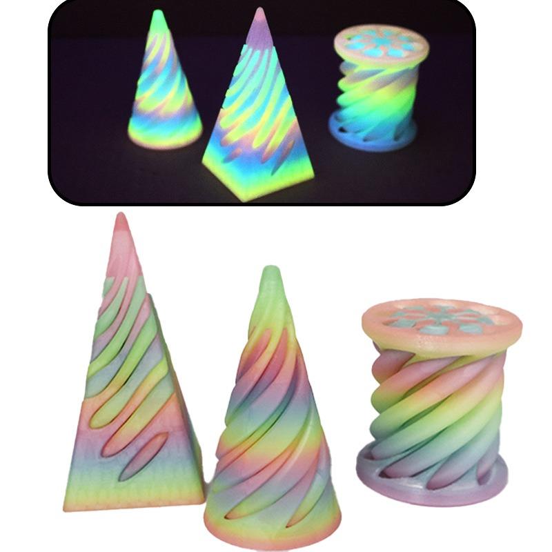 

3D Printed Spiral Cone Fidget Toy Stress Relief 1 set жовтий