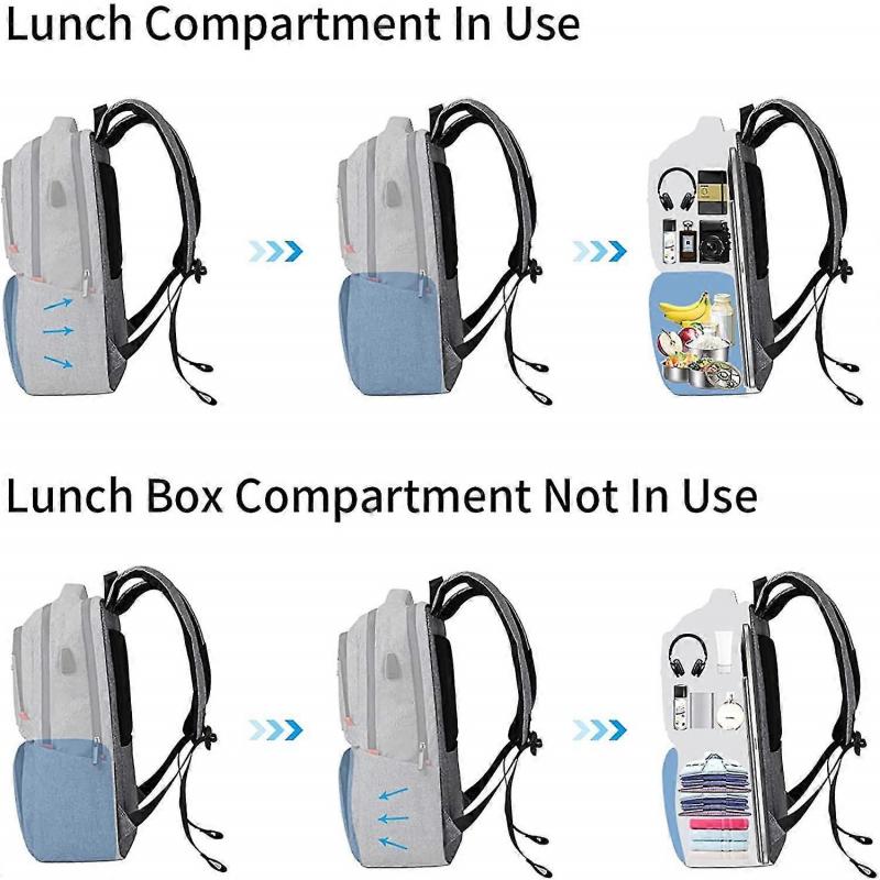 Lunch Backpack For Women, Insulated Cooler Backpack With Lunch Compartment, College School Bookbag With Usb Port, Fits 15.6 Inch Laptop