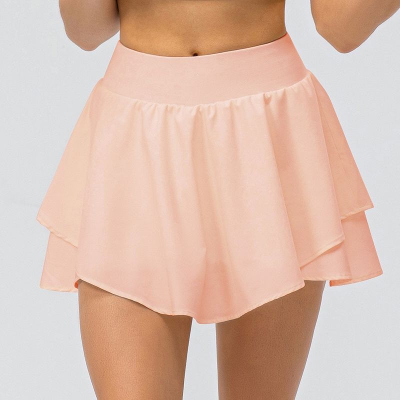 Spring and Summer New Arrival Yoga Exercise Skirt Loose Breathable Running Culottes Fashion Tape Fake Two-Piece Gym Short Skirt Tennis