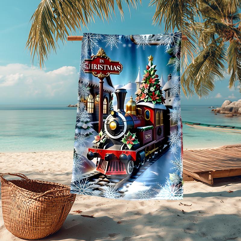 Chrismas Fashion Beach Towel: Ideal for Summer Adventures Soft, absorbent and quick drying suitable for swimming and bathing