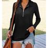 New Autumn Winter Women's Casual Knit Top Long Sleeve Zipper Lapel Knitwear For European American Crossborder