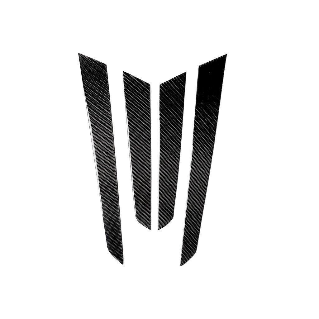 4Pcs Carbon Fiber Door Panel Cover Trim For Mercedes-Benz C Class W204 2007-2013