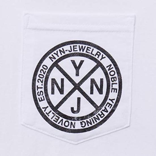 EMBLEM TEE Long Sleeve Oversized NYN-JEWELRY L/S Men's T-Shirt, (L, WHT)