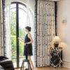 Blackout Lace Curtains with Warm Girly Digital Prints for Living Room and Bedroom