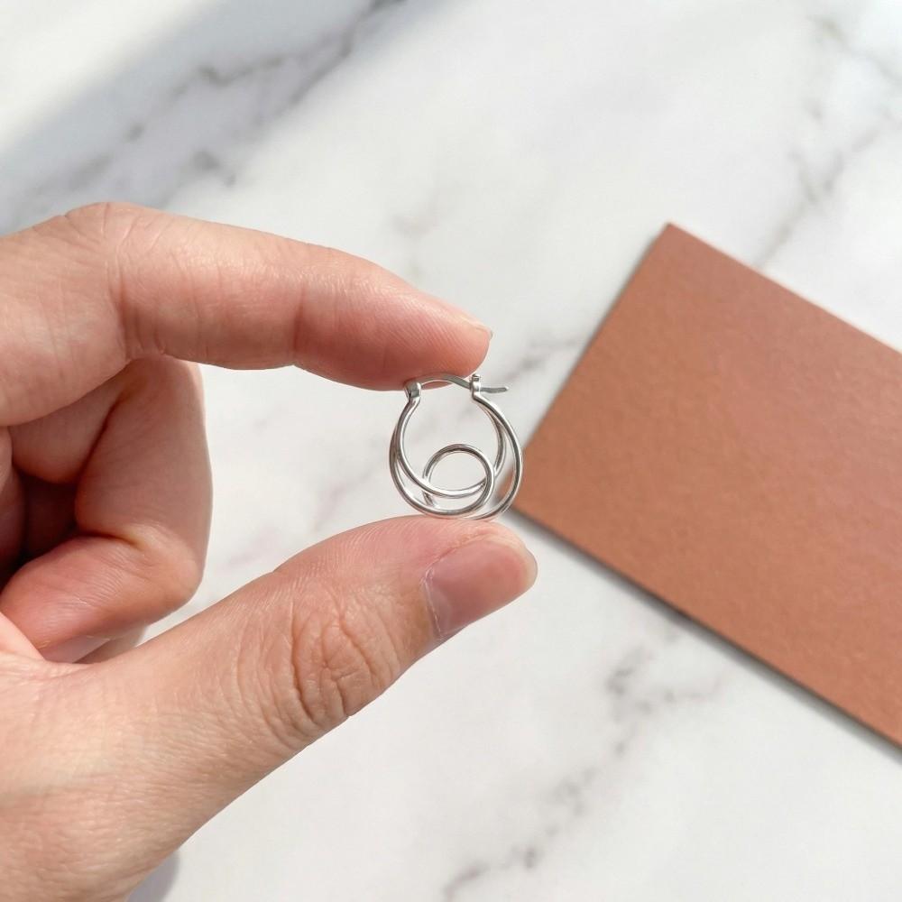 Double Layer Irregular Earrings Minimalist Personality Earrings Hoop Earrings  Party