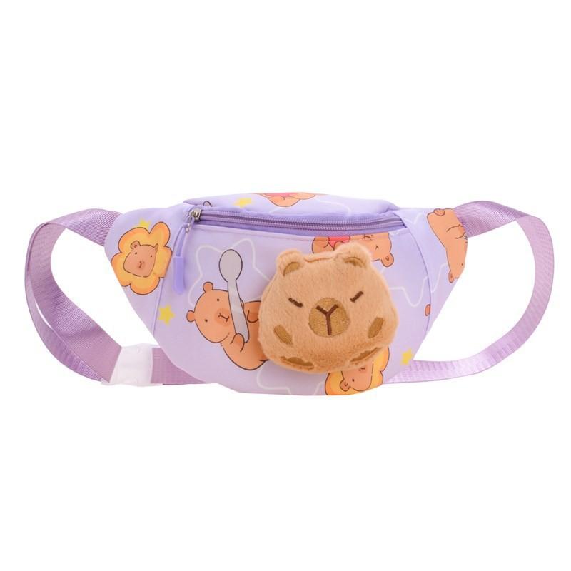 Printed Capybara Plush Crossbody Chest Bag Children Cartoon Leisure Waist Pack