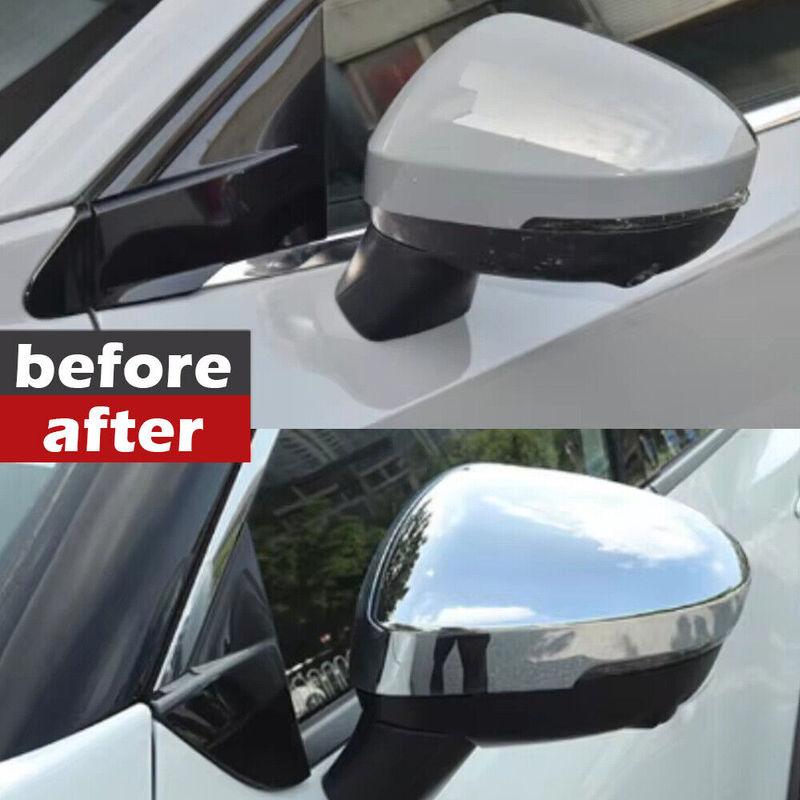For Mitsubishi Outlander  ABS Car Rearview Side Mirror Cover Wing Cap Exterior Door Housing Shell Trim Adhesive Sticker