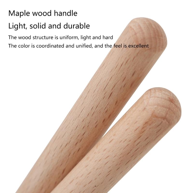 1 Pair Felt Head Timpani Mallet Drumstick Wood Handle Percussion Band Stick