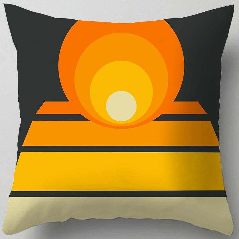 Orange Geometric Pillowcase Modern Home Decor Living Room Office Sofa Cushion Cover Home Decor Pillowcase