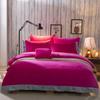 4pcs/set Pure Color Crystal Velvet Sheet Coral Velvet Thick Double-sided Duvet Cover Autumn and Winter Queen Size Bedding