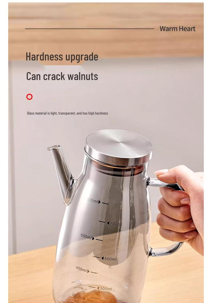 Glass Oil Dispenser: Leak-Proof, Precise Measurement for Cooking Oils, Soy Sauce, or Vinegar. Perfect for Your Kitchen.