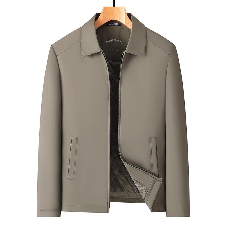 Men's Autumn & Winter Thickened Cotton Jacket for Middle-Aged & Elderly - Lapel Casual Dad Coat