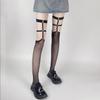 Ladies' Black Rivet Fishing Net Knee High Socks Hollow Socks Long Black Silk Suspender Sexy Silk Mesh Stockings