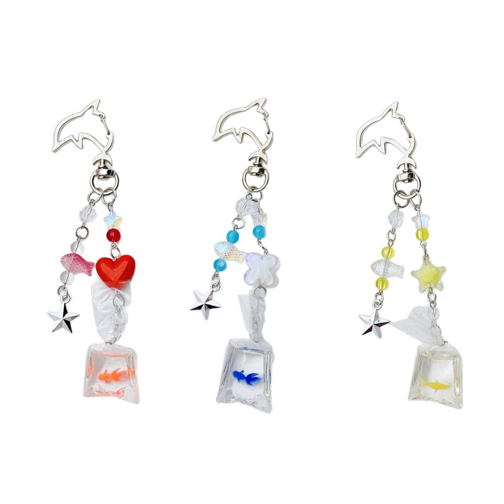 Unique Elegant Styles Goldfish Keychain Fashion Accessory with Ocean Designs and Portable Pendant for All Ages