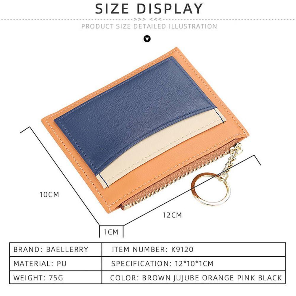 Light PU Leather Money Coin Purse Ultra-thin Wear-resistant Credit Card Holoder with Key Ring Wallet Money Bag Male Female