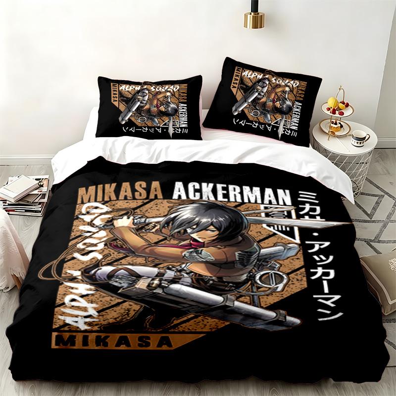 Attack On Titan 3pc Set Perfect for Bedroom Use Comfortable Bedding Set Includes a Duvet Cover and Two Pillowcases Ideal Birthday or Christmas Gift