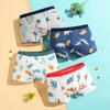 Four-Pack Boys' Pure Cotton Boxer Briefs: Small, Medium, Large Cartoon Underwear