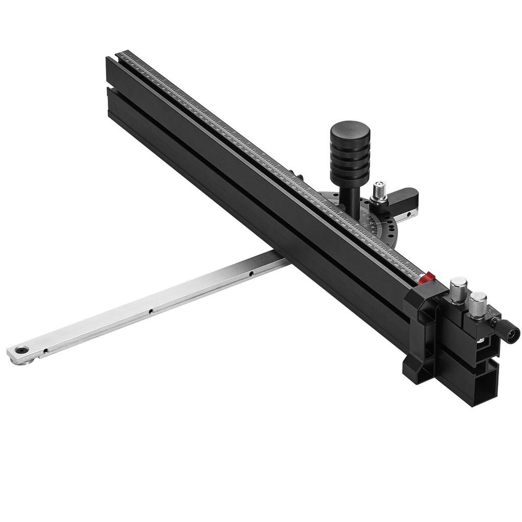 Precision Miter Gauge, Standard Slot 19 X 9.5 Mm, Aluminum Alloy Table Saw Miter Gauge with 61 Cm Grating 15 Angle Stops Adjustable Spring Loaded