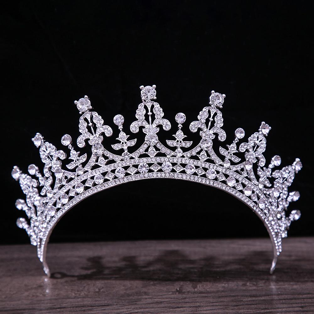 

Серебряный Цвет Хрустальные Короны и Диадемы Барокко Винтаж Корона Тиара Для Женщин Невесты Выпускного Вечера Диадема Свадебные Аксессуары Для Волос
