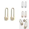 Elegant Geometric Alloy Earrings Trendy Oval Design In Gold And Rose Gold