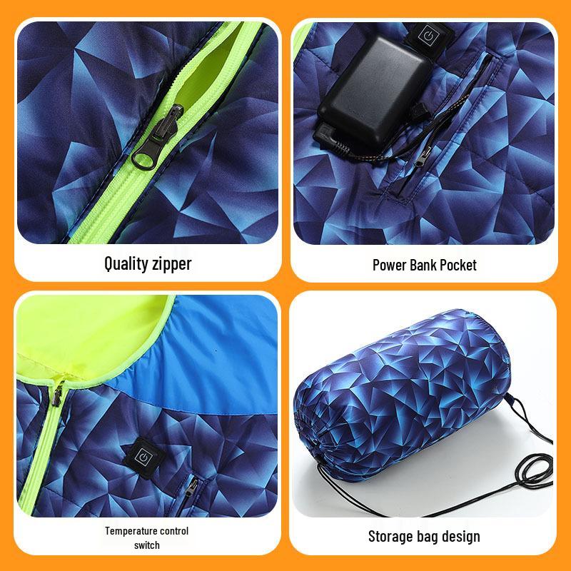 Electric Heated Envelope-Style Adult Sleeping Bag - Constant Temperature, Dirt-Proof, for Outdoor Camping & Office.