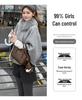 Women's Gray Woolen High-Waisted A-Line Slimming Winter Shorts 2025.