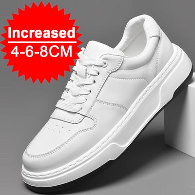 New Men Heightening Shoes Fashion Leisure Elevator Shoes Insoles 8CM White Black Taller Shoes Man Sport Height Increasing Shoes