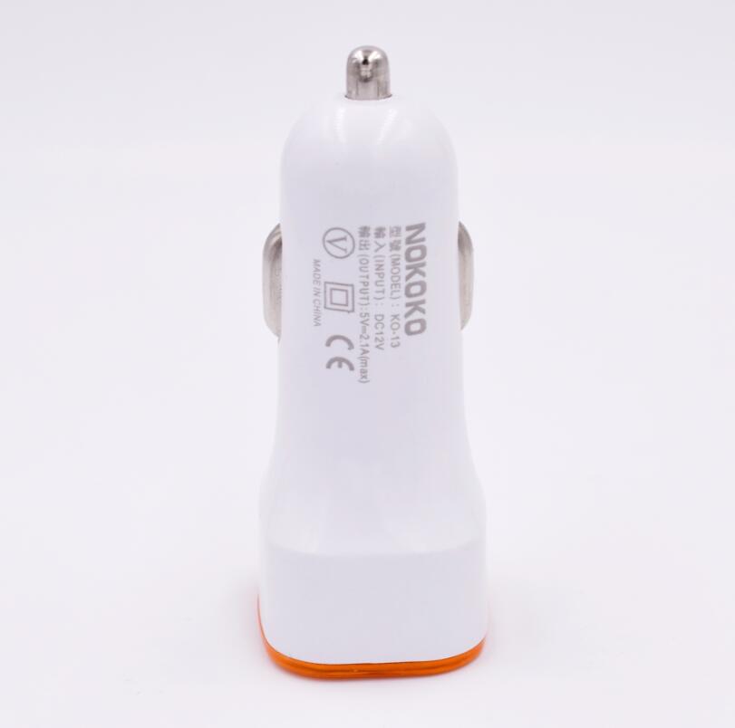 LF Square Car-charger Adapter Socket Dual USB Quick Charge Mobile Charger LED