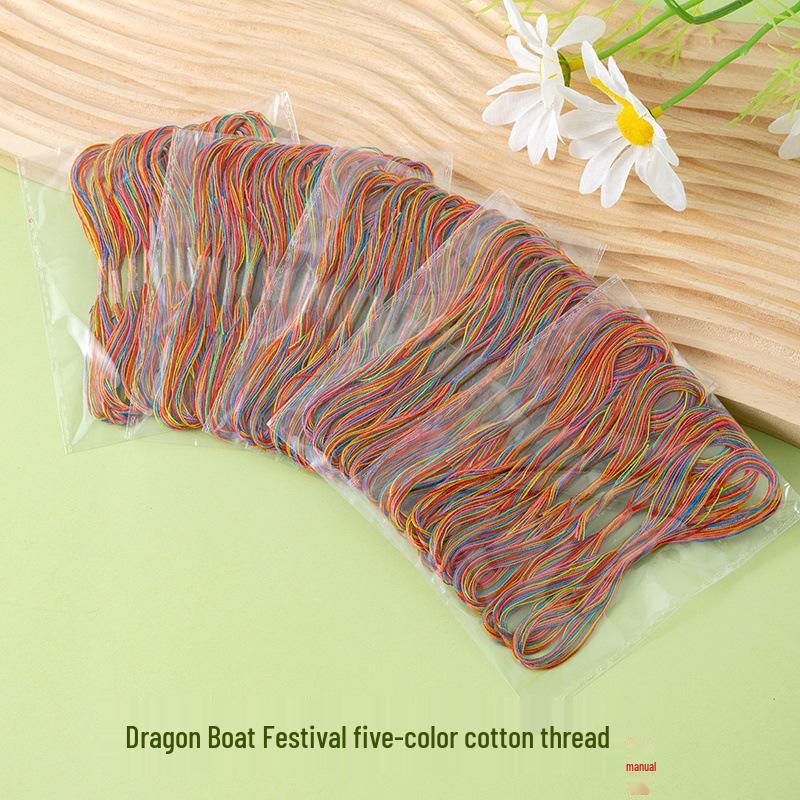 Dragon Boat Festival Five-Color Cotton Thread DIY Bracelet Weaving Kit Single Small Strand
