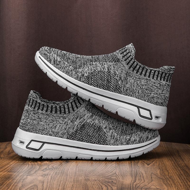 New fly-woven soft-soled couple shoes breathable single shoes women's sports and leisure shoes one-foot trendy shoes