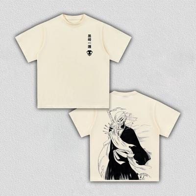 BLEACH Kurosaki Ichigo Anime Printing T-shirt Men's Clothing Women's 2026 Summer New High Quality Cotton Short-sleeved T