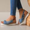 Women Fashion Sandals Open Toe Casual Wedge Platform Sandals Soft Sole Light Work Shoes Large Size Flat Comfortable Beach Shoes