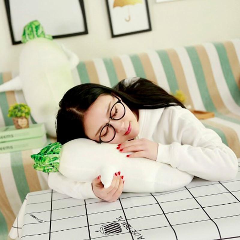 White Plushie Radish Toy Cute Cartoon Doll Girls Kid Companion Birthday Present