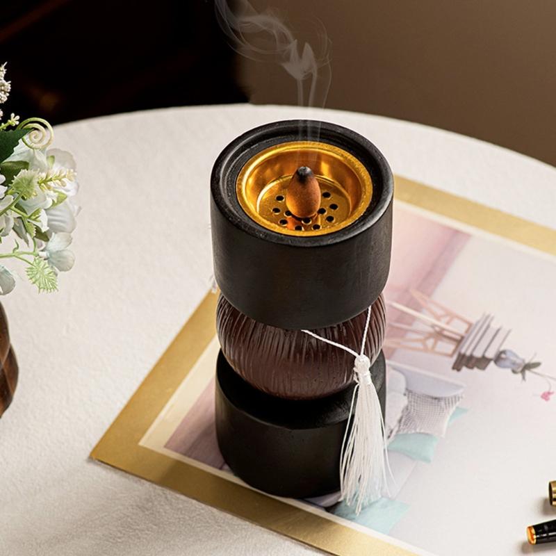 Resins Dumbbell Shape Aromatherapies Diffuser Bakhoor Burners with Tassels Arab Incenses Holder for Elegant Homes Decors