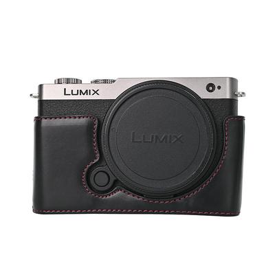 Oil Skin Camera PU Leather Half Body Case For Panasonic Lumix S9 Battery Opening Bottom Cover