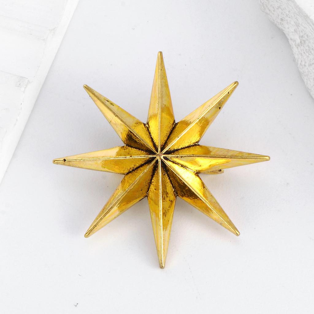 Retro Alloy Star Brooch Exquisite Lapel Pins for Women and Men Suit Shirt Badge Fashion Jewelry Accessories Gifts